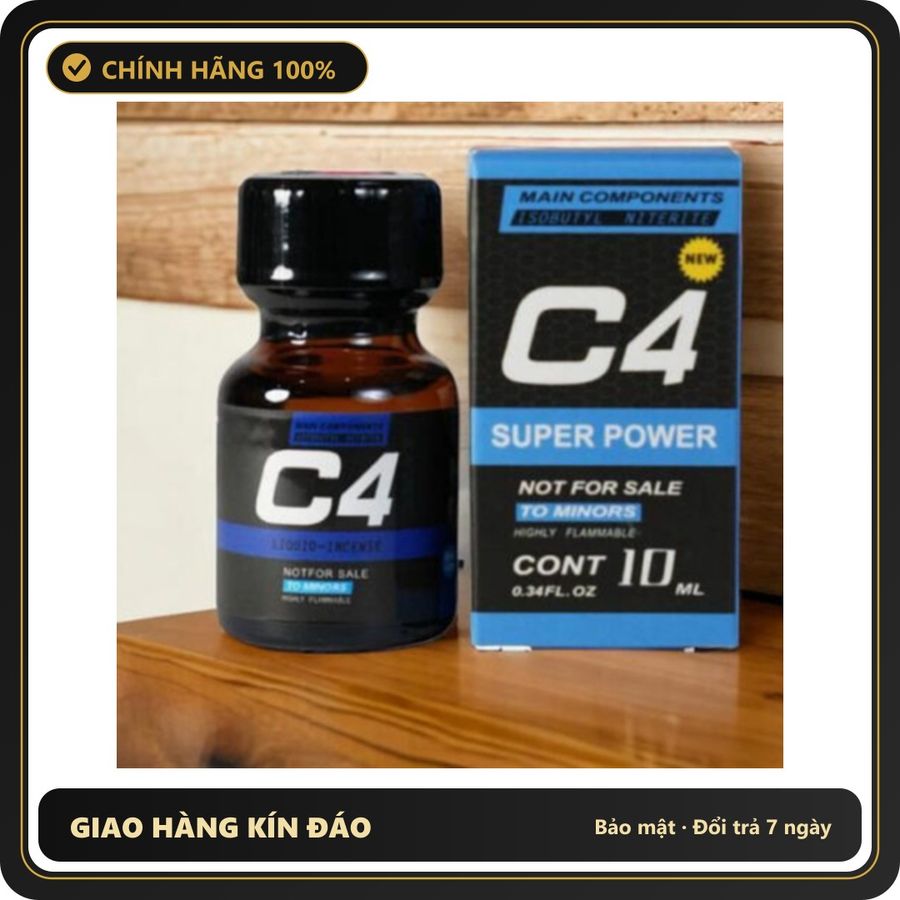 (Che Tên) Popper C4 Blue 10ml Chính Hãng PWD Mỹ - Kích Thích Cực Mạnh Cho Top Bot Cao Cấp Bảo Đảm