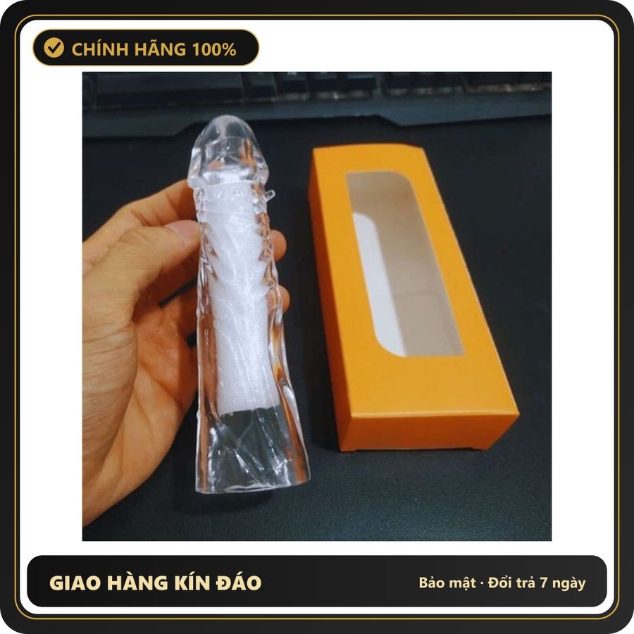 (Che Tên) Bao Cao Su Đôn Dên Gân Trơn Silicon – Thiết Kế Tĩnh Mạch Chân Thực, Tăng Kích Thước & Hỗ Trợ Kéo Dài Thời Gian (Hộp 1 Cái) Hộp Trắng Kín