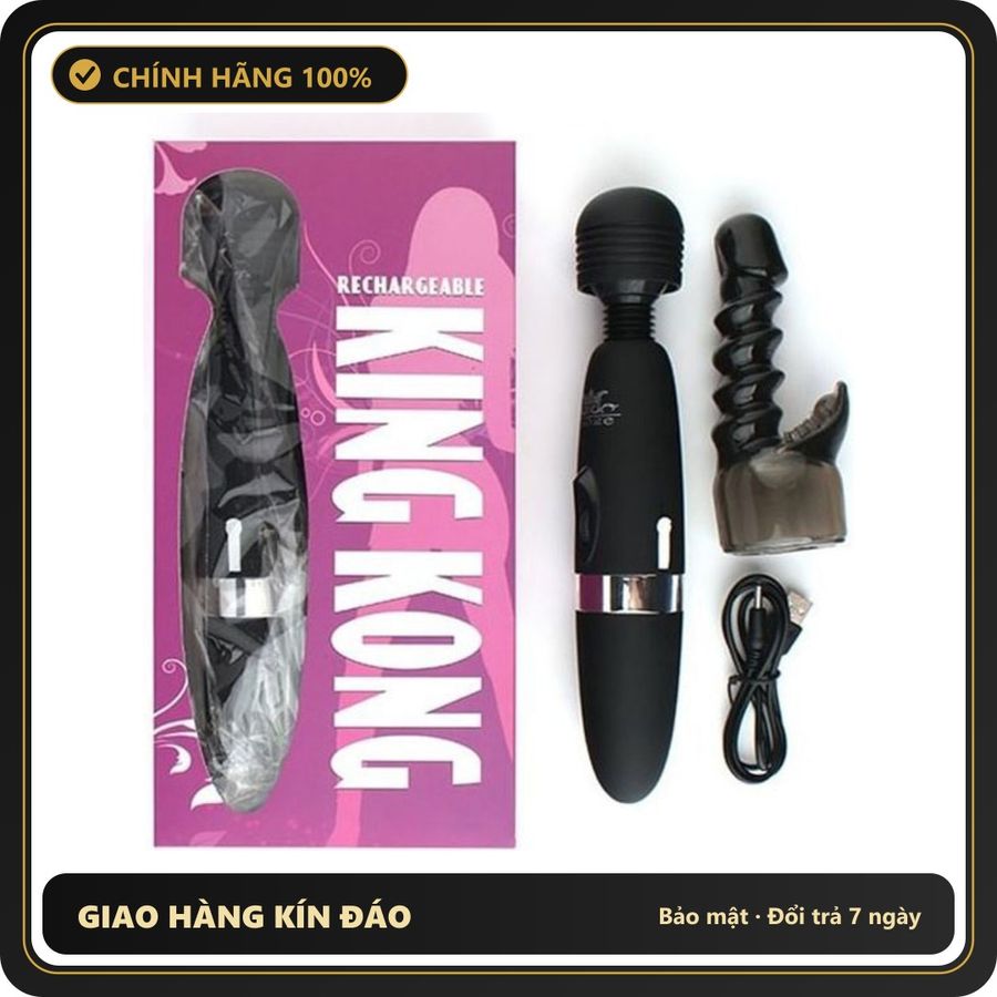 (Che Tên) Máy Massage Luoge King Kong – Rung Cực Mạnh, Pin Sạc Tiện Lợi, Hỗ Trợ Thư Giãn Toàn Thân & Kích Thích Dạo Đầu Giao Nhanh Toàn Quốc