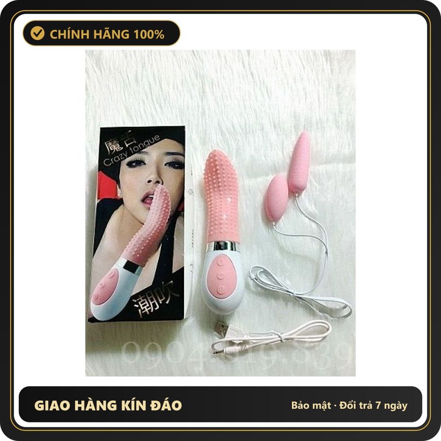 (Che Tên) Máy Massage Lưỡi Silicon Crazy Tongue Joker – 8 Chế Độ Xung Động, Chất Liệu Lành Tính, Kháng Nước Hiệu Quả (Sạc USB) Chuẩn Auth