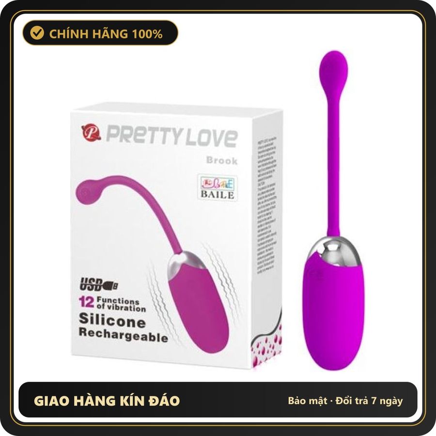 (Che Tên) Trứng Rung Tình Yêu Pretty Love Brook 12 Chế Độ Cao Cấp – Hãng Lybaile Chuẩn Auth