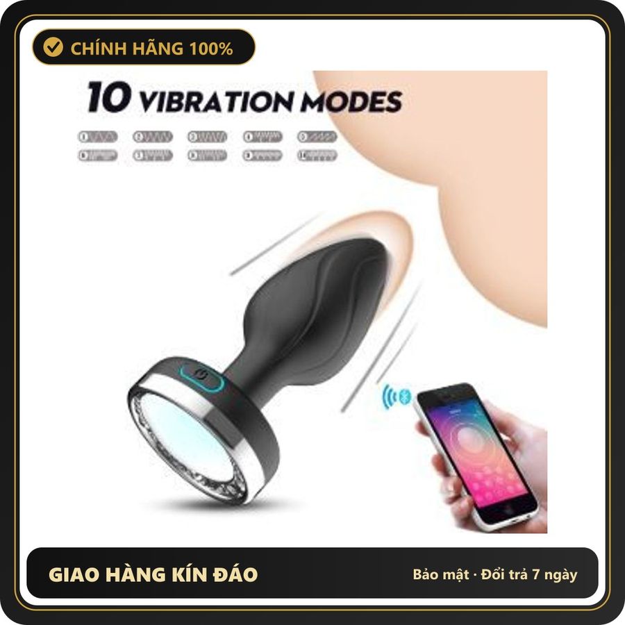 (Che Tên) Phích cắm hậu môn kết nối bluetooth điều khiển từ xa qua app - Hàng Mới Về