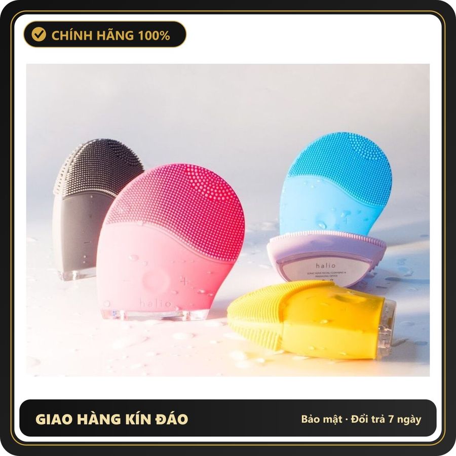 (Che Tên) Máy Rửa Mặt Halio Facial Cleansing & Massaging Device dành cho mọi loại da Hỗ Trợ 24/7