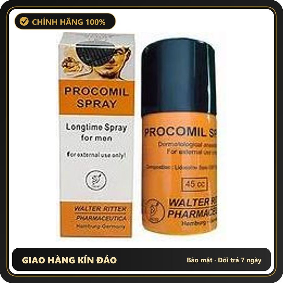 (Che Tên) Xịt Procomil Spray 45ml - Giải Pháp Chống Xuất Tinh Sớm Cho Nam Giới, Tăng Thời Gian Quan Hệ Hiệu Quả Hộp Trắng Kín