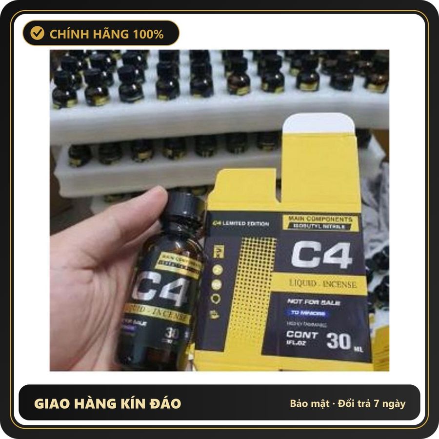 (Che Tên) Nước hoa POPPER C4 vàng lọ 30ml Giao Nhanh Toàn Quốc
