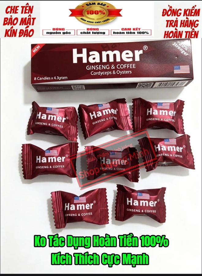Combo 8 viên kẹo hamer mỹ chính hãng, cực mạnh, tác dụng nhanh chóng, an toàn cho sức khỏe, ko phê hoàn tiền 100%