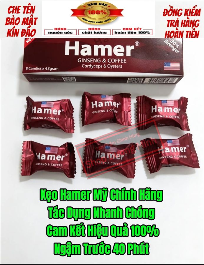 Combo 6 Viên Kẹo Hamer Mỹ Chính Hãng, Cực Mạnh, Tác Dụng Nhanh Chóng, Ko tác dụng hoàn tiền 100%