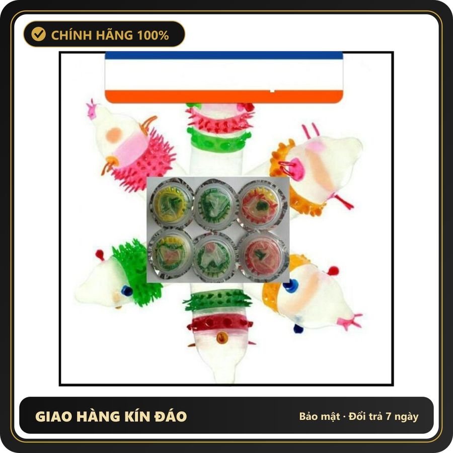 (Che Tên) Bao cáo su rumbo gái hộp 6 cái với 6 mẫu khác nhau 607465 Hộp Trắng Kín