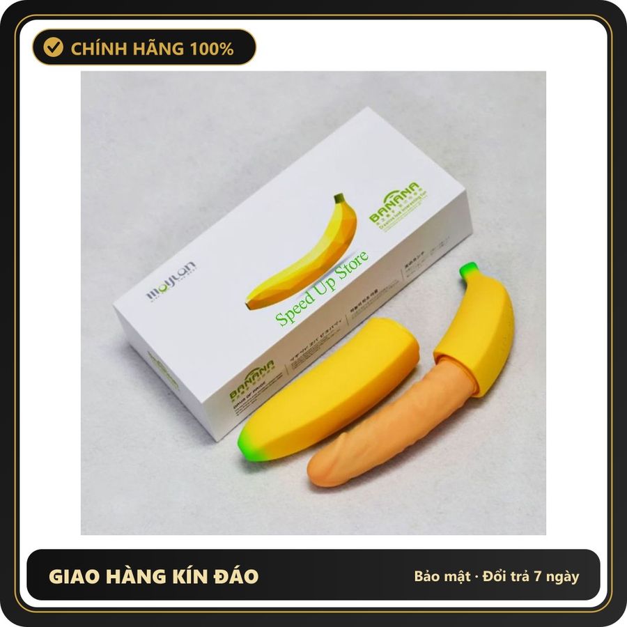 (Che Tên) Dương vật giả hình quả chuối Moylan Banana 10 chế độ rung kiểu dáng cong khiêu khích [đổi tên khi giao] Hộp Trắng Kín