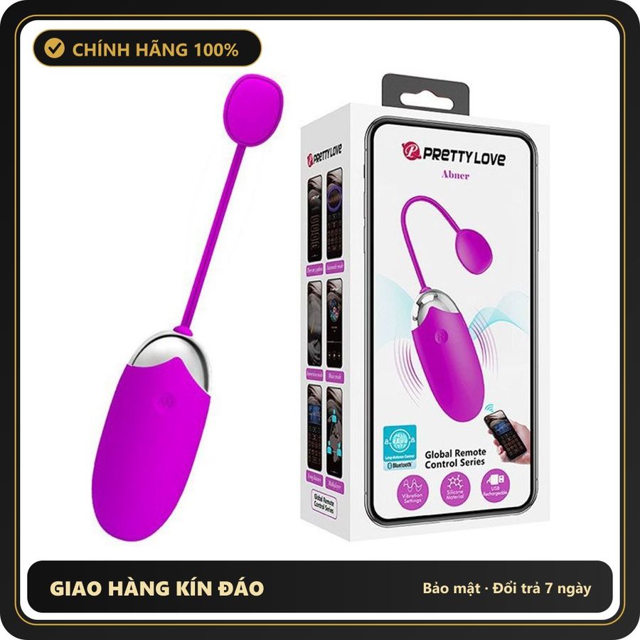 (Che Tên) Trứng rung cao cấp Pretty Love Abner tích hợp app điện thoại điều chỉnh 12 chế độ [đổi tên khi giao] Cao Cấp Bảo Đảm