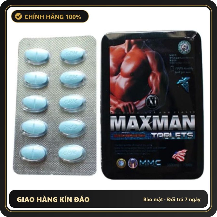 (Che Tên) Hộp 10 viên Maxman chống xuất tinh sớm ở nam giới hiệu quả [đổi tên khi giao] Bảo Mật Tuyệt Đối