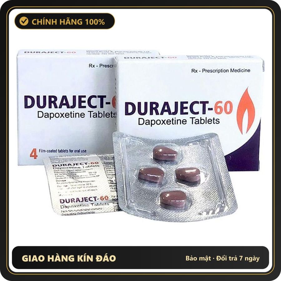 (Che Tên) Viên uống Duraject-60 chính hãng vỉ 4 viên chuẩn kéo dài thời gian cho nam giới Hỗ Trợ 24/7