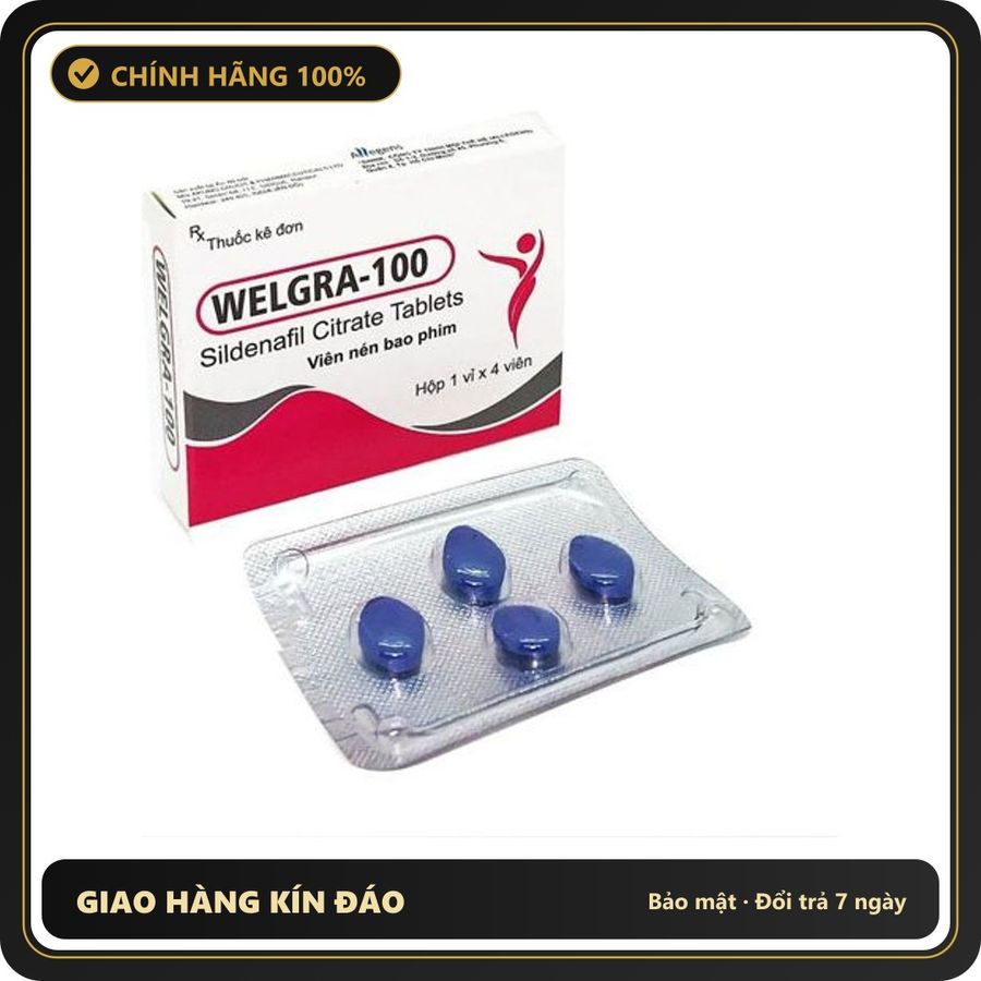 (Che Tên) Welgra Ấn Độ 100mg vỉ 4 viên hỗ trợ cải thiện sinh lý nam ổn định [đổi tên khi giao] Giao Nhanh Toàn Quốc