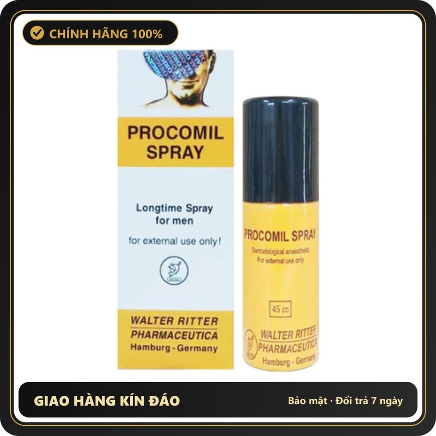 (Che Tên) Xịt kéo dài thời gian Procomil Spray 45ml chính hãng Đức Hỗ Trợ 24/7