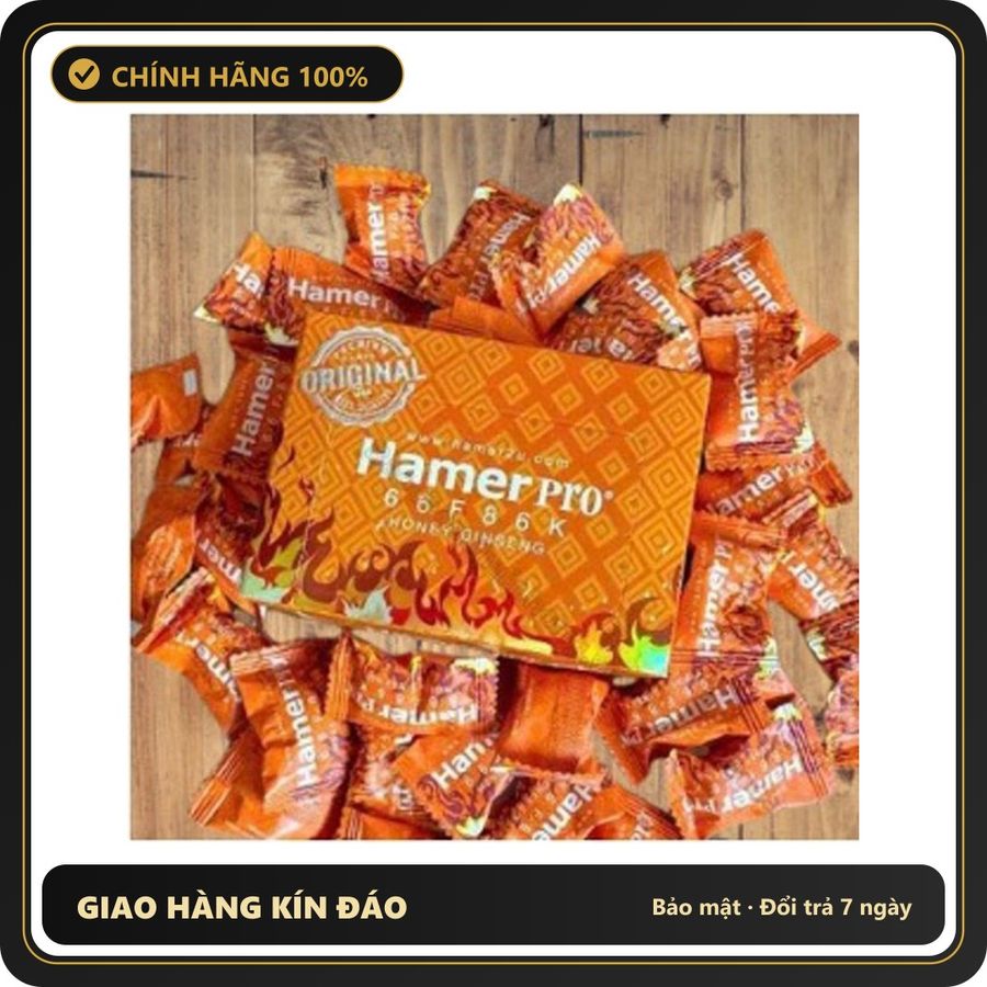 (Che Tên) Kẹo sâm Hamer Pro USA vị mật ong mới, Kẹo sâm hamer mỹ Cao Cấp Bảo Đảm