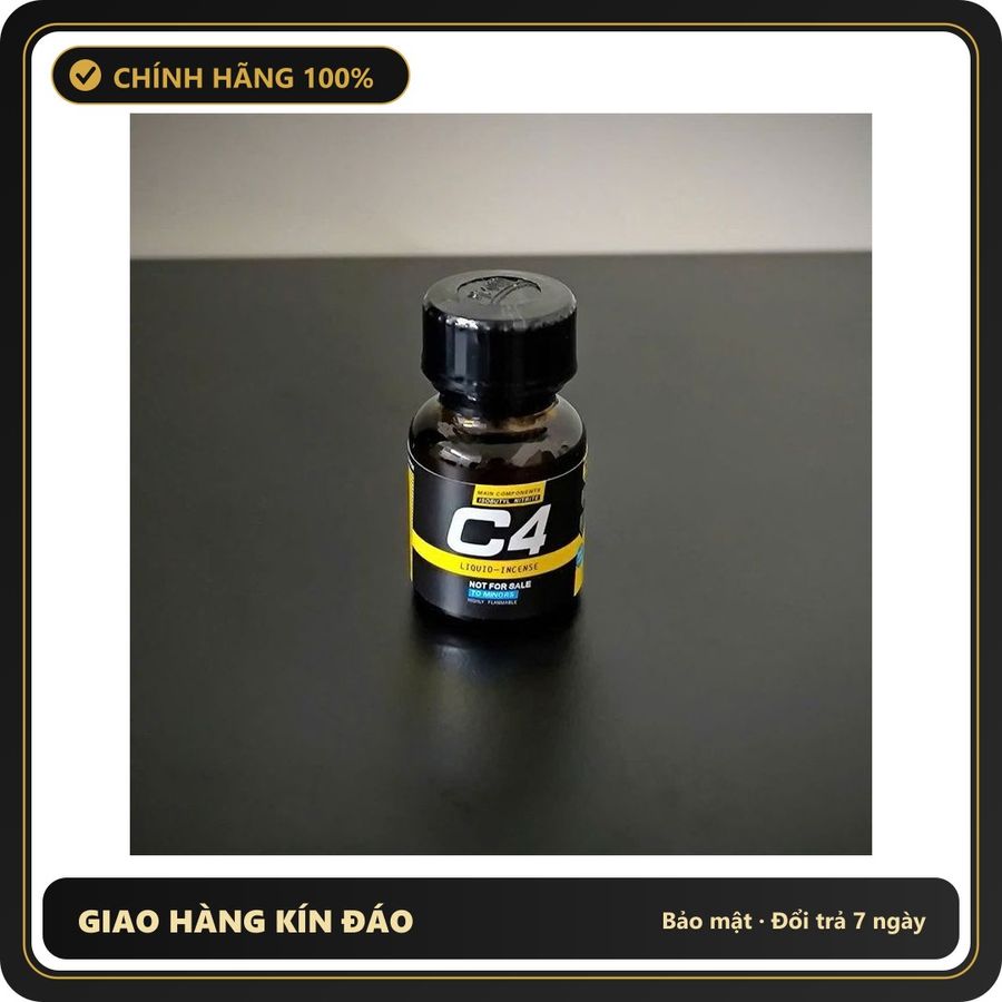 (Che Tên) Chai hít tăng hưng phấn Popper C4 10ml vàng đen hiệu quả nhanh Bảo Mật Tuyệt Đối