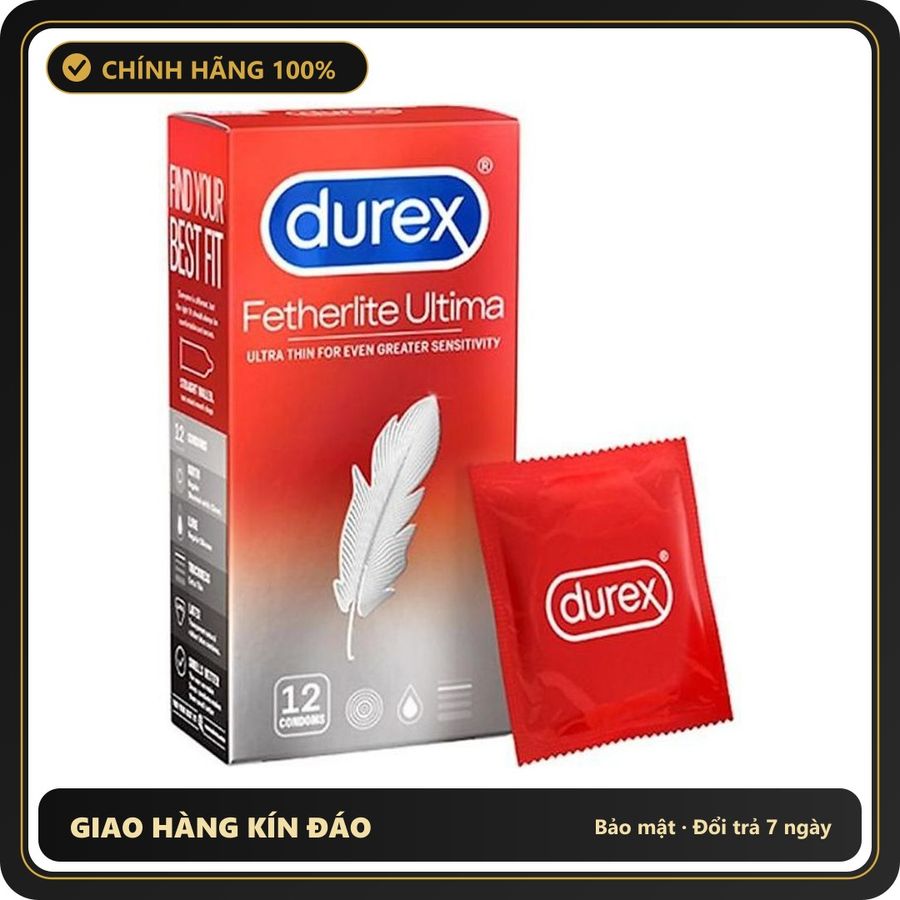 (Che Tên) Bao cao su Durex Fetherlite Ultima siêu mỏng trơn ôm sát Bảo Mật Tuyệt Đối