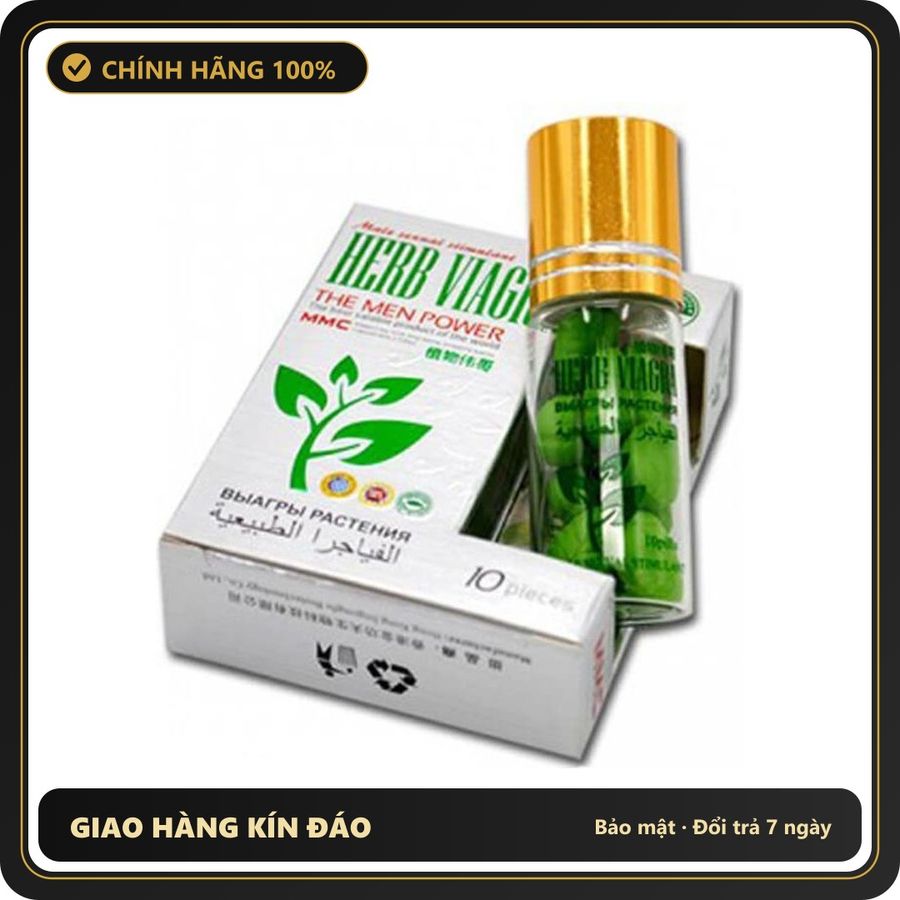 (Che Tên) Hộp 10 Viên Herb Xanh 6800mg Hỗ Trợ Sinh Lý Nam - Hàng Mới Về