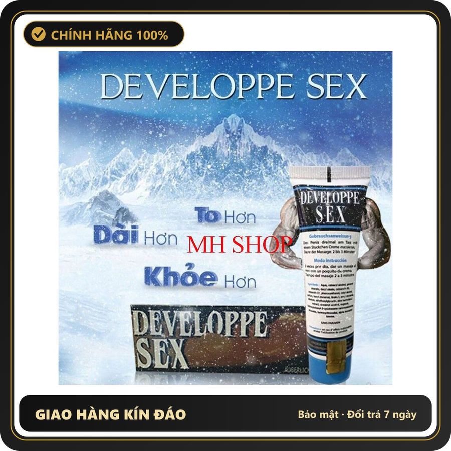 (Che Tên) Gel Tăng Kích Cỡ Cho Nam Developpe Sex Pháp 50g Làm To Dài Và Lâu Hơn Hộp Trắng Kín