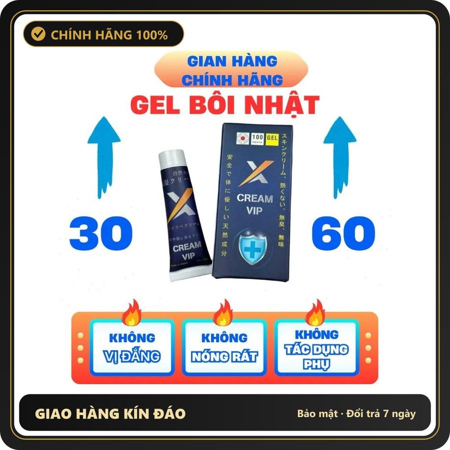 (Che Tên) Kem Vip Nhật - X Cream Vip - Giúp tăng cường sức khỏe cho nam giới - Kéo dài thời gian QH đến 60 phút 298199 Hỗ Trợ 24/7