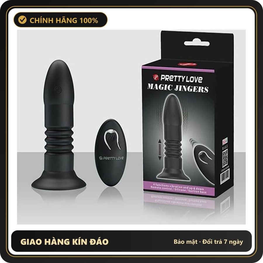 (Che Tên) Dụng cụ Massage Cửa Sau có rung Pretty Love Magic Jingers -Plug hậu môn có rung siêu kích thích Bảo Mật Tuyệt Đối