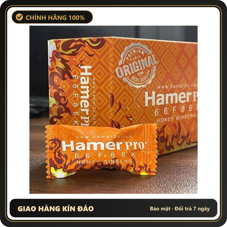 (Che Tên) Kẹo ngậm Hamer pro vị mật ong Mỹ cải tiến TCSL nam hiệu quả Cao Cấp Bảo Đảm
