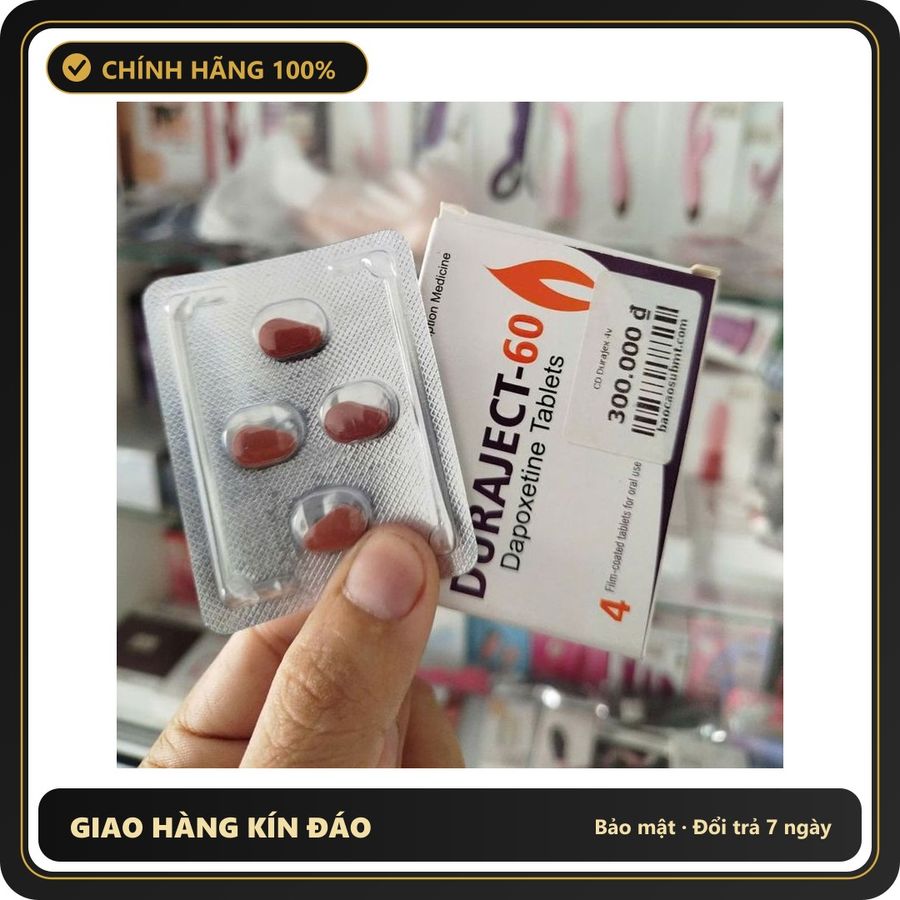(Che Tên) Vỉ 4 viên Dura-ject-60 chuẩn kéo dài time ở nam hiệu quả lâu Cao Cấp Bảo Đảm