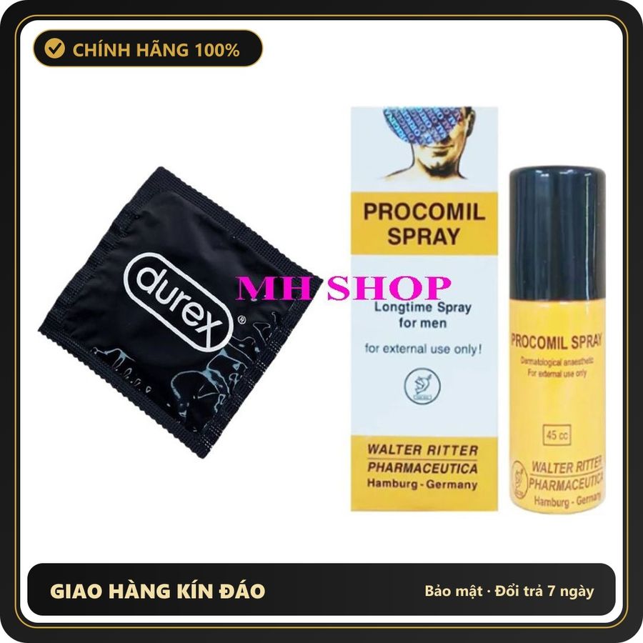(Che Tên) Combo kéo dài ổn định lâu dài bcs durex 1 chiếc tặng lọ xịt đức 45ml procomil Giao Nhanh Toàn Quốc