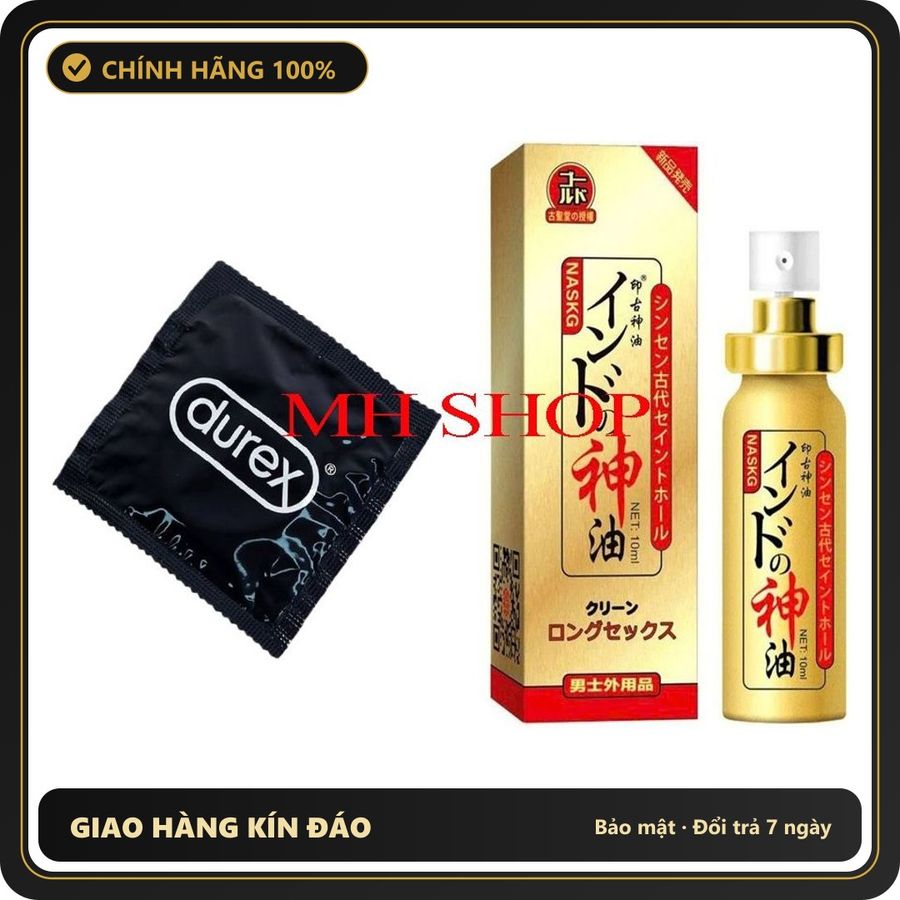 (Che Tên) Combo kéo dài cao cấp 1 cái bcs durex tặng 1 Xịt nhật naskic ổn định hiệu quả Hộp Trắng Kín