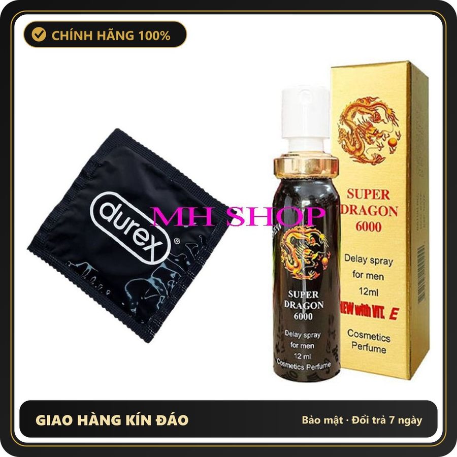 (Che Tên) Combo kéo dài cao cấp bcs durex 1 chiếc perfoma tặng kèm lọ xịt đức sp dragon Hộp Trắng Kín