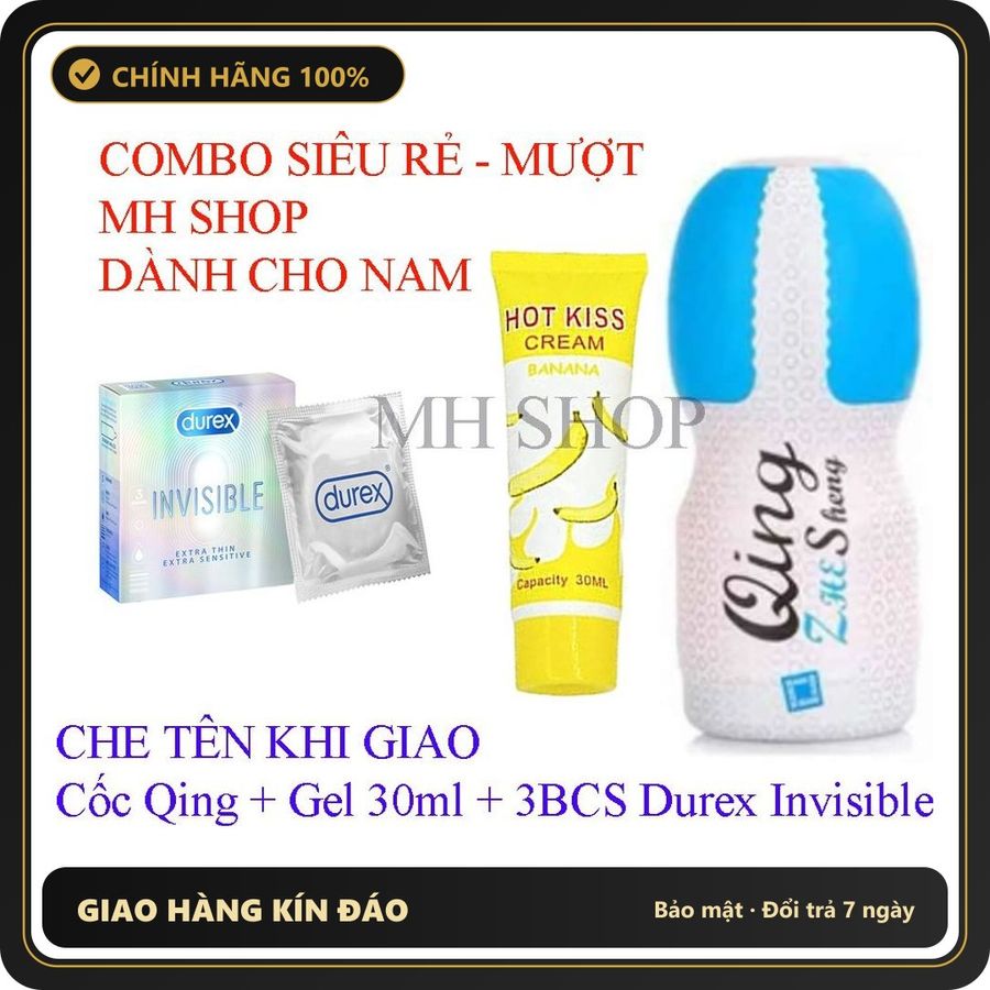 (Che Tên) Set đồ chơi nam 3 món cực rẻ dễ sử dụng gồm cốc kèm gel bao che tên Giao Nhanh Toàn Quốc