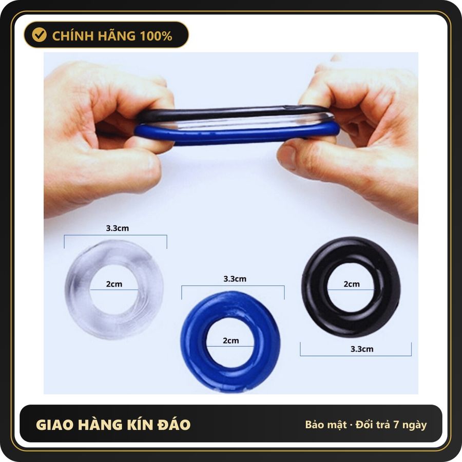 (Che Tên) Bộ 3 vòng bản to dày hỗ trợ chăm sóc nam giới cứng cáp hầm hố - Hàng Mới Về