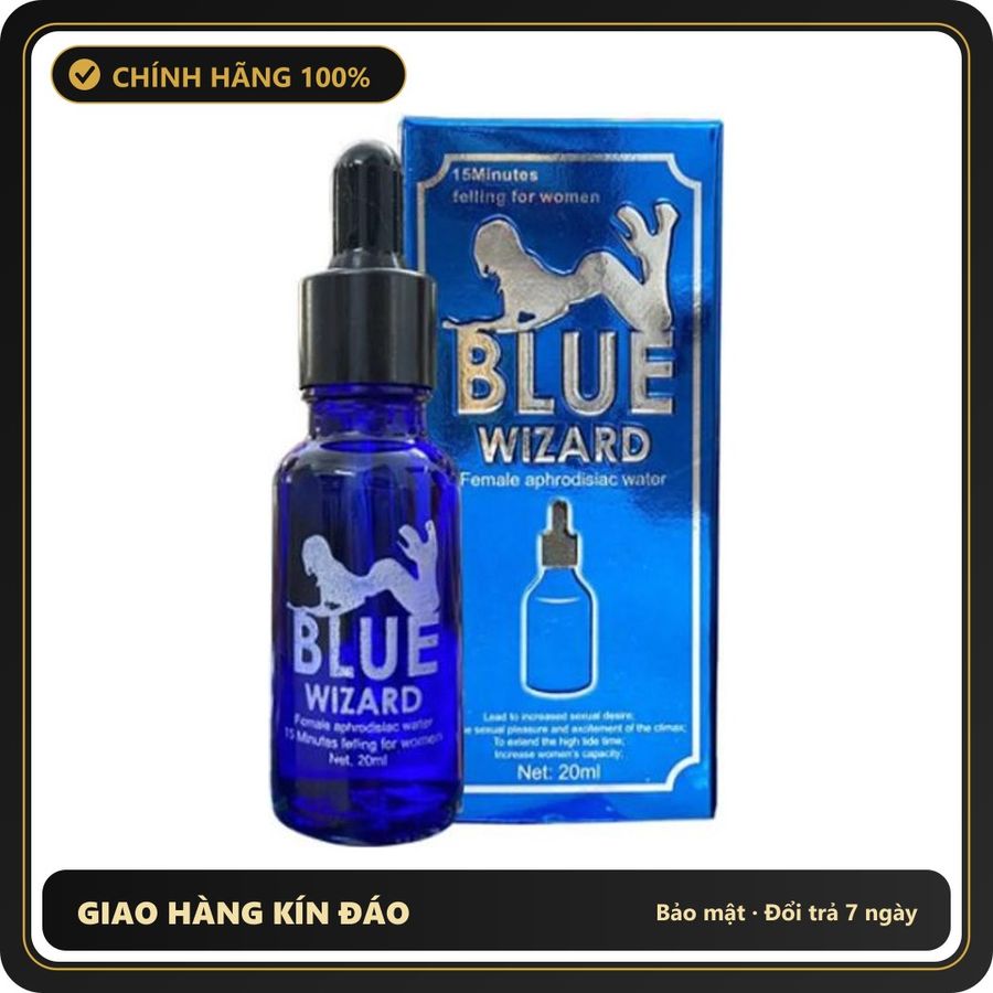 (Che Tên) Nước Hỗ Trợ Tăng Khoái Cảm Cho Nữ Blue Wizard 20ml MH SHOP Hỗ Trợ 24/7