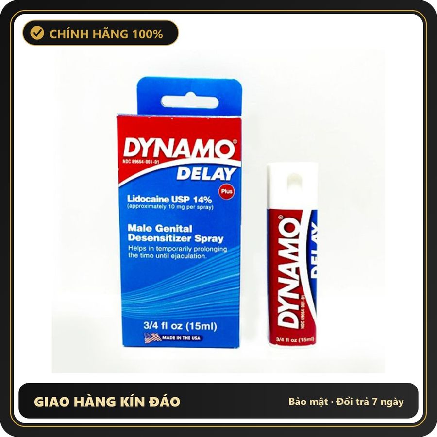 (Che Tên) Xịt dành cho nam giới Dynamo Delay 15ml Hỗ Trợ 24/7