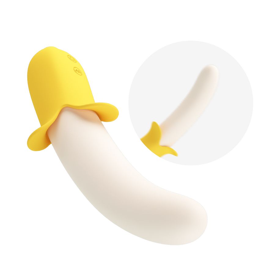 Dương Vật Giả Pretty Love Banana Geek Đa Chế Độ rung nhấp chuyển động đẩy tới và lui chính hãng - rung nhấp chuyển động đẩy tới và lui tự động, chất liệu an toàn cho da, dễ vệ sinh - giao hà