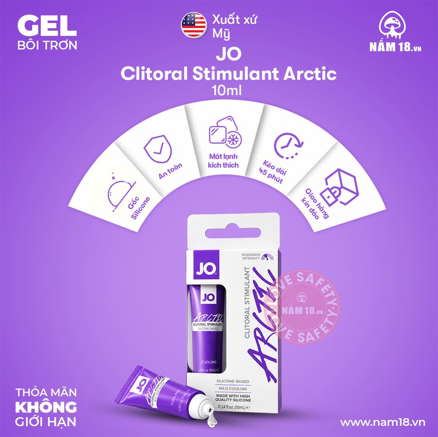 Gel Bôi Trơn Tăng Khoái Cảm JO Clitoral Stimulant Arctic chính hãng - dịu nhẹ an toàn cho da, dễ rửa sạch, dùng được cho mọi loại da - giao hàng che tên kín đáo