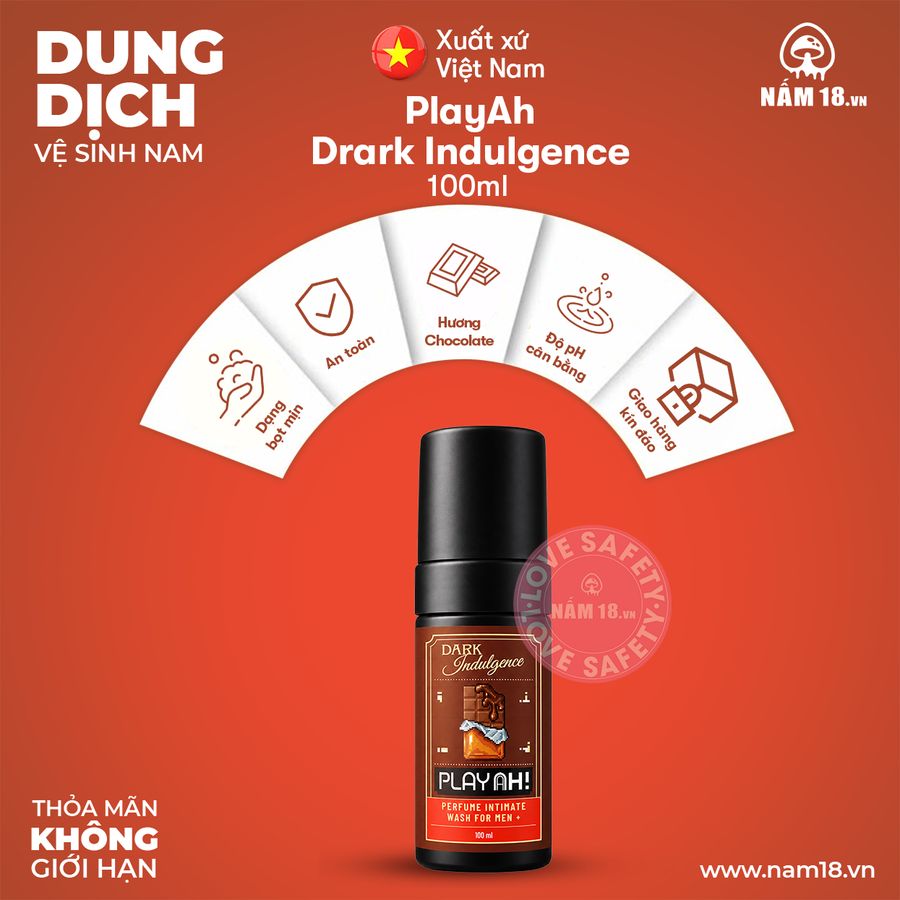 Dung Dịch Vệ Sinh Nam PlayAh Drark Indulgence chính hãng - sạc USB, chất liệu an toàn cho da, dễ vệ sinh - giao hàng che tên kín đáo