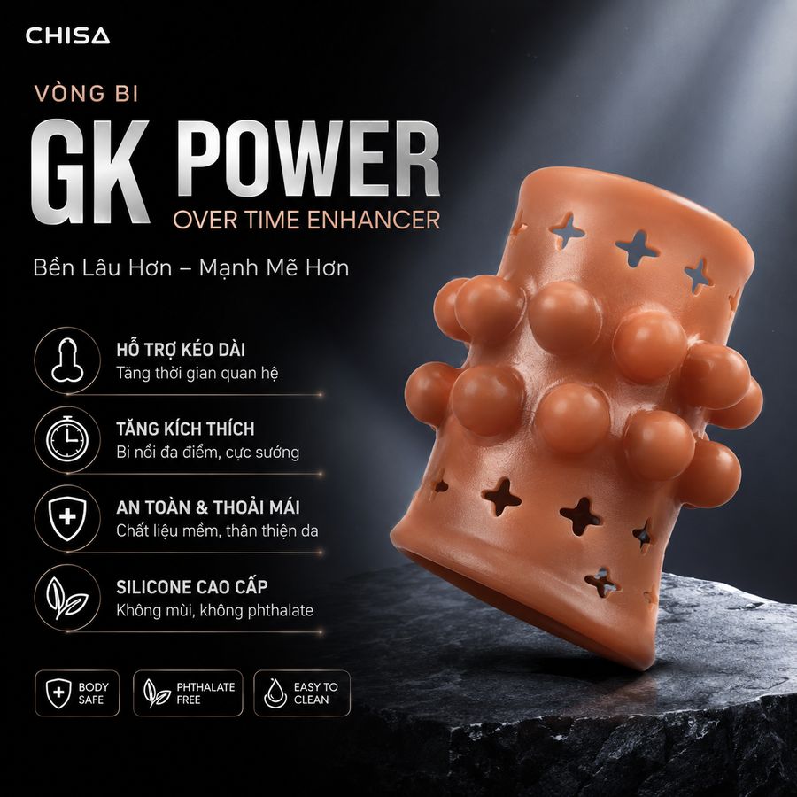 Vòng Đeo Bi Chisa GK Power Over Time Enhancer chính hãng - thấm nhanh không nhờn rít, dùng trước khi quan hệ, nhỏ gọn dễ mang theo - giao hàng che tên kín đáo