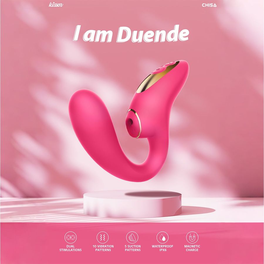 Máy Rung Hút Kích Thích Âm Vật Kissen Duende chính hãng - 10 chế độ rung, sạc USB, silicone mềm - giao hàng che tên kín đáo