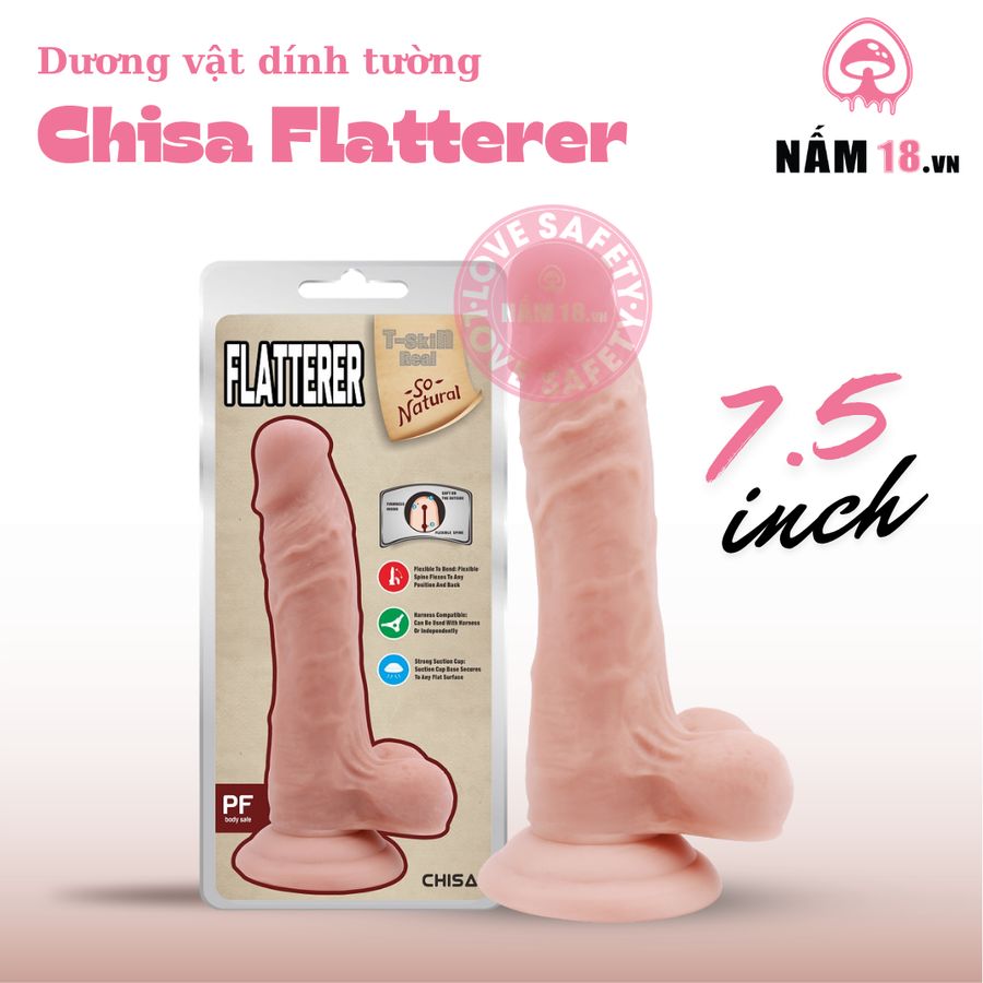 Dương Vật Dính Tường Chisa Flatterer chính hãng - sạc USB, đế hít tường, silicone mềm mại - giao hàng che tên kín đáo