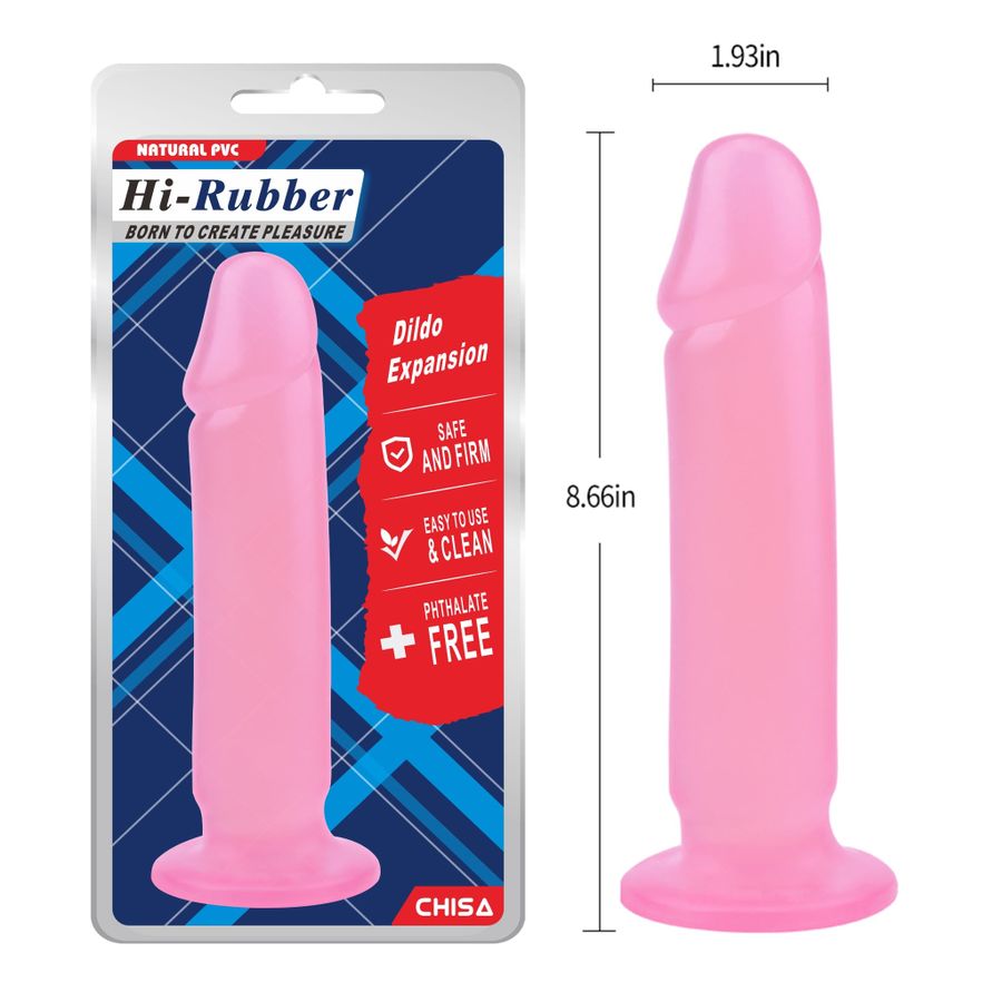 Dương Vật Giả Dính Tường Hi-Rubber Expansion Màu Hồng chính hãng - sạc USB, đế hít tường, silicone mềm mại - giao hàng che tên kín đáo