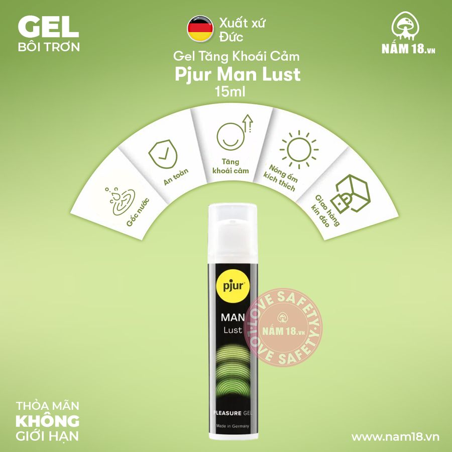 Gel Bôi Trơn Tăng Khoái Cảm Pjur Man Lust chính hãng - dịu nhẹ an toàn cho da, dễ rửa sạch, dùng được cho mọi loại da - giao hàng che tên kín đáo
