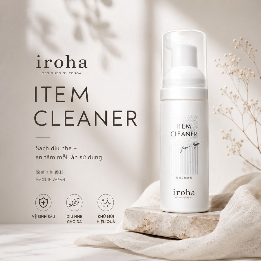 Dung Dịch Vệ Sinh Đồ Chơi Iroha Item Cleaner Dạng Bọt chính hãng - chất liệu an toàn cho da, dễ vệ sinh, êm ái khi dùng - giao hàng che tên kín đáo