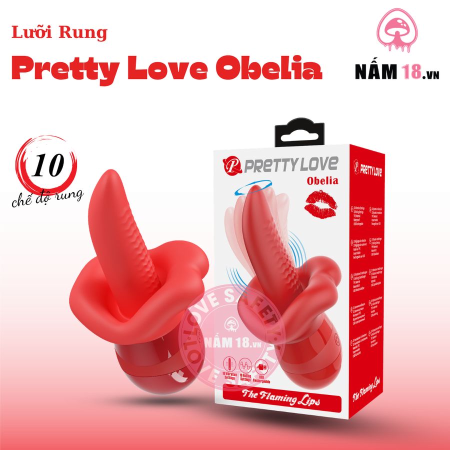 Lưỡi Rung Liếm Pretty Love Obelia chính hãng - chất liệu an toàn cho da, dễ vệ sinh, êm ái khi dùng - giao hàng che tên kín đáo