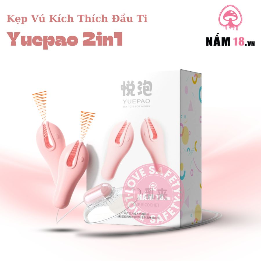 Kẹp Vú Kích Thích Đầu Ti 2in1 Yuepao chính hãng - chất liệu an toàn cho da, dễ vệ sinh, êm ái khi dùng - giao hàng che tên kín đáo