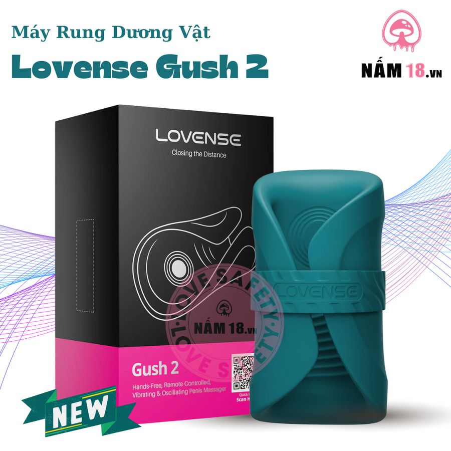Máy Rung Massage Dương Vật Lovense Gush 2 Điều Khiển App chính hãng - chất liệu an toàn cho da, dễ vệ sinh, êm ái khi dùng - giao hàng che tên kín đáo