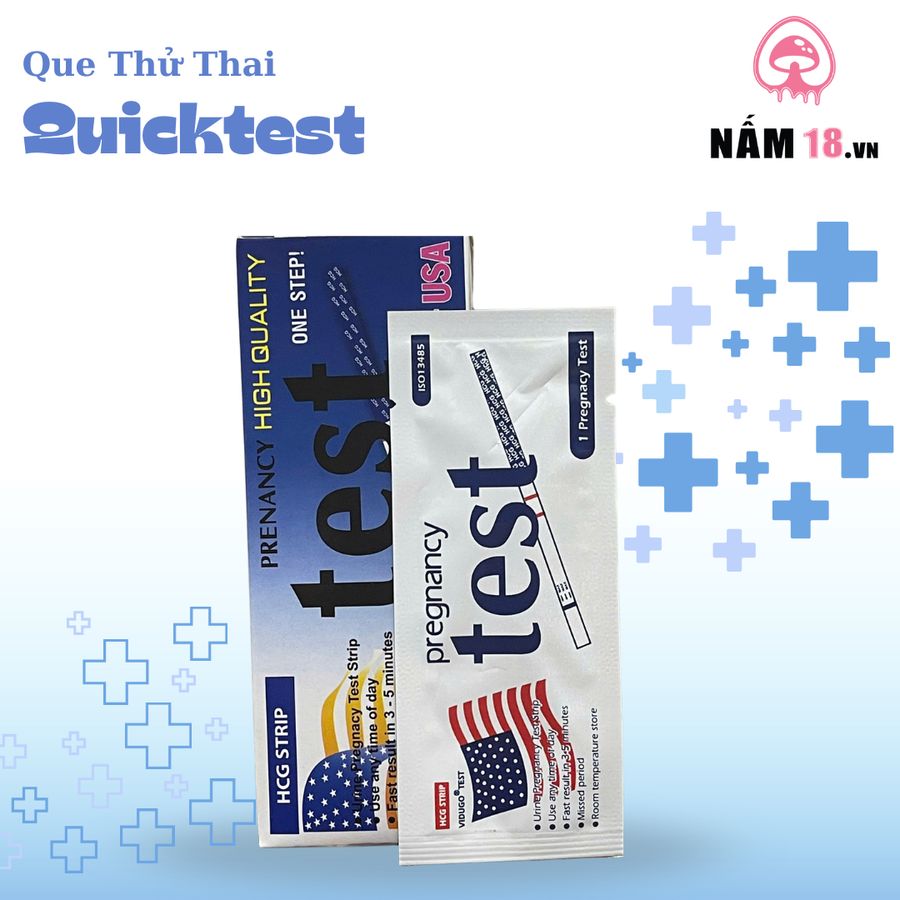 Que Thử Thai Quicktest chính hãng - chất liệu an toàn cho da, dễ vệ sinh, êm ái khi dùng - giao hàng che tên kín đáo