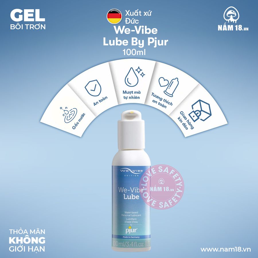 Gel Bôi Trơn We Vibe Lube By Pjur chính hãng - gốc nước không dính rít, dịu nhẹ an toàn cho da, dễ rửa sạch - giao hàng che tên kín đáo