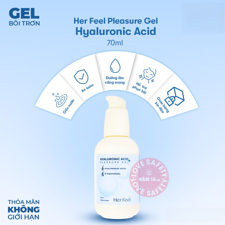 Gel Bôi Trơn Cấp Ẩm Her Feel Hyaluronic Acid chính hãng - dịu nhẹ an toàn, có dưỡng ẩm, dịu nhẹ an toàn cho da - giao hàng che tên kín đáo