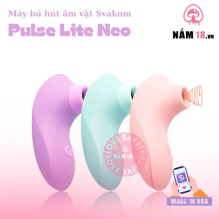 Máy Bú Hút Âm Vật Svakom Pulse Lite Neo chính hãng - chất liệu an toàn cho da, dễ vệ sinh, êm ái khi dùng - giao hàng che tên kín đáo
